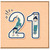 21st Birthday Card, Cute Illustrated Age 21 Celebration Card