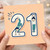 21st Birthday Card, Cute Illustrated Age 21 Celebration Card