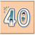40th Birthday Card, Fun Gymnastics Number 40 Card