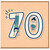 70th Birthday Card, Fun Cartoon Number 70 Card