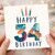 34th Birthday Card, Happy Birthday 34 Card with Candle Design