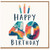 40th Birthday Card, Happy 40th Birthday Card with Colourful Candles Design