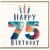75th Birthday Card, Happy 75 Birthday Card with Candles