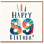 89th Birthday Card, Happy 89 Birthday Card with Colourful Candles