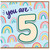 5th Birthday Card, You Are 5 Rainbow Design