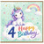 4th Birthday Card, Unicorn Birthday Card for Girl