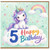 5th Birthday Card, Cute Unicorn Rainbow Birthday Card