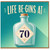 70th Birthday Card, Life Begins at 70 Bottle Design