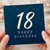 18th Birthday Card, 18 Happy Birthday Card with Star Pattern