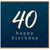 40th Birthday Card, Happy Birthday Star Design Card