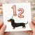 12th Birthday Card, Cute Dachshund Party Design