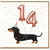 14th Birthday Card, Dachshund Dog Party Card