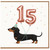 15th Birthday Card Cute Dachshund with 15 Balloons
