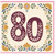 80th Birthday Card, Floral Age 80 Celebration Card