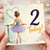 2nd Birthday Card for Girl, 2 Today Ballerina Card