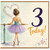 3rd Birthday Card for Girl, Ballet Dancer 3 Today Card