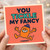 Funny Love Card - You Tickle My Fancy - Cute Cartoon Character - Anniversary or Valentine's Day Card for Partner, Boyfriend, Girlfriend, Husband or Wife