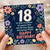18th Birthday Card, Floral Happy Birthday Card for 18 Year Old