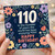 110th Birthday Card, Floral Happy Birthday Card for 110 Year Old