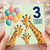 3rd Birthday Card for Child, Cute Giraffe Family with Balloons