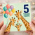 5th Birthday Card, Cute Giraffe Birthday Card for Child
