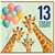 13th Birthday Card for Giraffe Lover