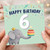 6th Birthday Card Cute Elephant and Cake Card