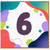 6th Birthday Card, Colourful Abstract Number 6 Card