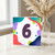 6th Birthday Card, Colourful Abstract Number 6 Card