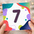7th Birthday Card, Colourful Abstract Number 7 Card
