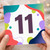 11th Birthday Card, Colourful Abstract Number 11 Card