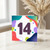 14th Birthday Card, Colourful Abstract Number 14 Card