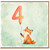 4th Birthday Card Cute Fox Balloon Card