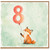 8th Birthday Card for Child, Cute Fox Balloon Design
