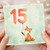 15th Birthday Card, Cute Fox Balloon Design