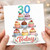 30th Birthday Card, Colourful Cupcake Tower Today Design