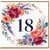 18th Birthday Card, Floral Wreath Number 18 Card