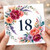 18th Birthday Card, Floral Wreath Number 18 Card