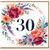 30th Birthday Card Floral Wreath Design