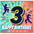 3rd Birthday Card, Colourful Dancing Kids Happy Birthday Card