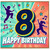 8th Birthday Card, Happy Birthday Dance Party Card