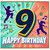 9th Birthday Card for Boy or Girl, Dancing Music Theme Happy Birthday Card