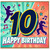 10th Birthday Card, Happy Birthday Card with Dancing Children