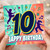 10th Birthday Card, Happy Birthday Card with Dancing Children