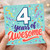 4th Birthday Card, 4 Years of Awesome Card