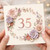 35th Birthday Card, Pastel Floral Happy Birthday Card