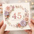 45th Birthday Card - Floral Wreath Happy Birthday Card