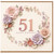 51st Birthday Card, Floral Wreath Happy Birthday Card