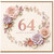 64th Birthday Card, Floral Wreath Happy Birthday Card