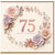 75th Birthday Card, Floral Wreath Happy Birthday Card